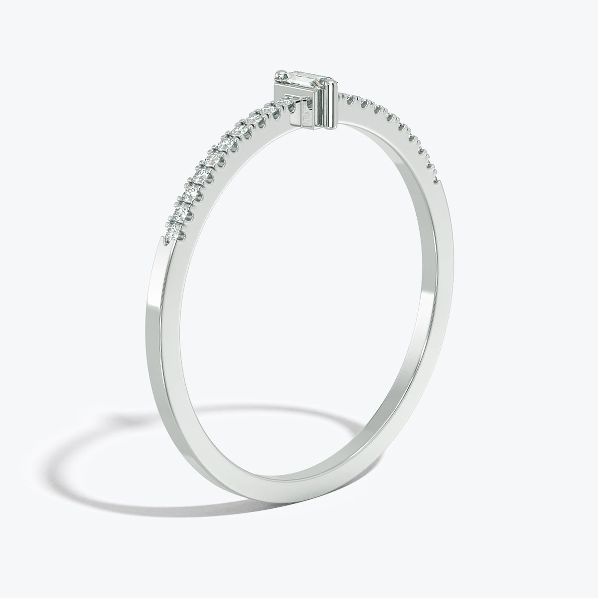 Mini Baguette-Cut Diamond Ring In 14k Yellow Gold (0.15 CTw)