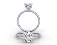 Two tone Oval Diamond Engagement Ring, Oval Diamond Rose and White Gold Ring, Oval Diamond Setting, Custom- made diamond engagement Rings