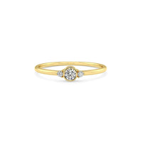 14k Gold Three Diamond Minimalist Ring