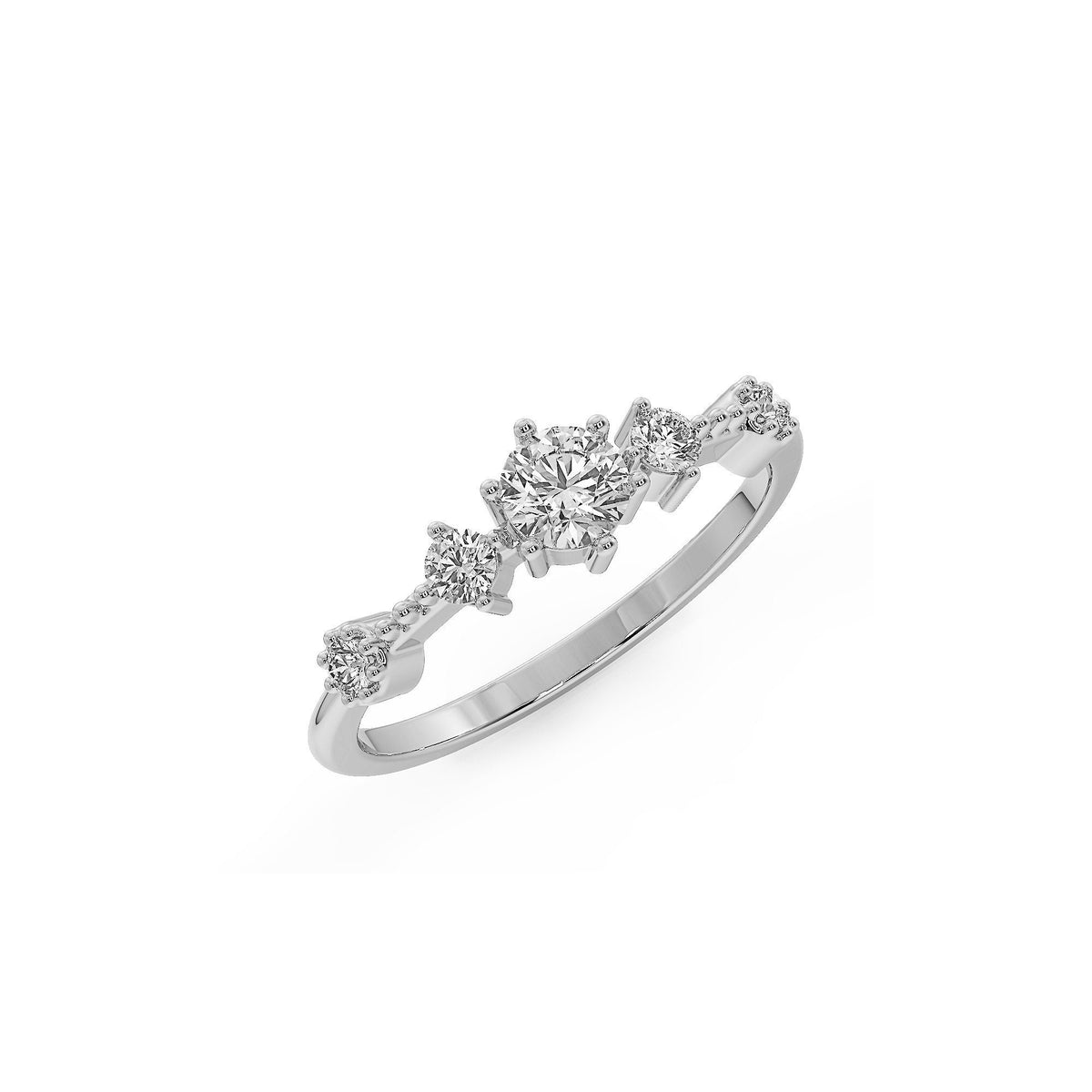 Diamond Engagement Ring, Solitaire Ring For Women, 14k Gold Ring, Natural Diamond Gold Ring, Dainty Wedding Ring in White And Rose Gold