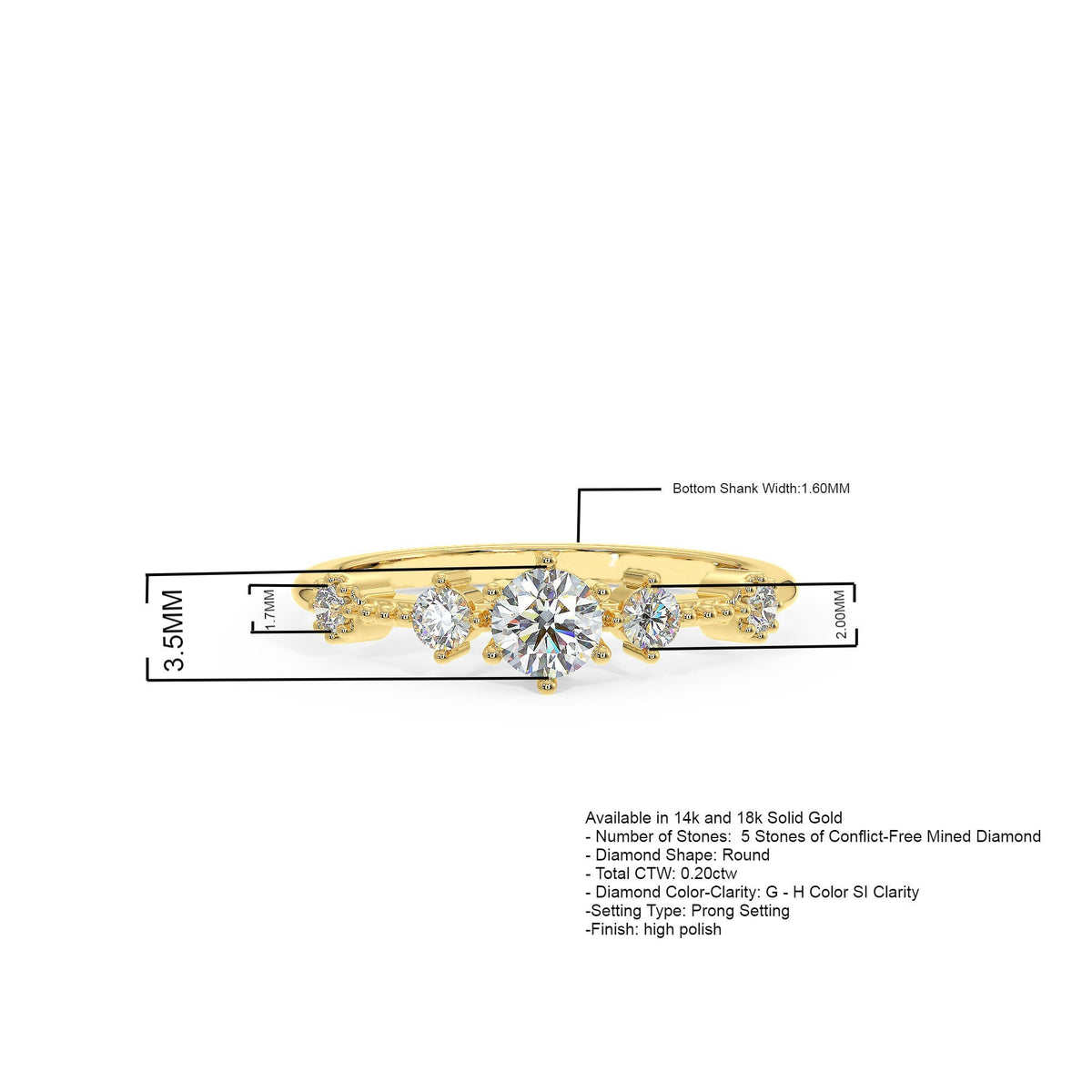 Diamond Engagement Ring, Solitaire Ring For Women, 14k Gold Ring, Natural Diamond Gold Ring, Dainty Wedding Ring in White And Rose Gold