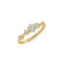 Diamond Engagement Ring, Solitaire Ring For Women, 14k Gold Ring, Natural Diamond Gold Ring, Dainty Wedding Ring in White And Rose Gold