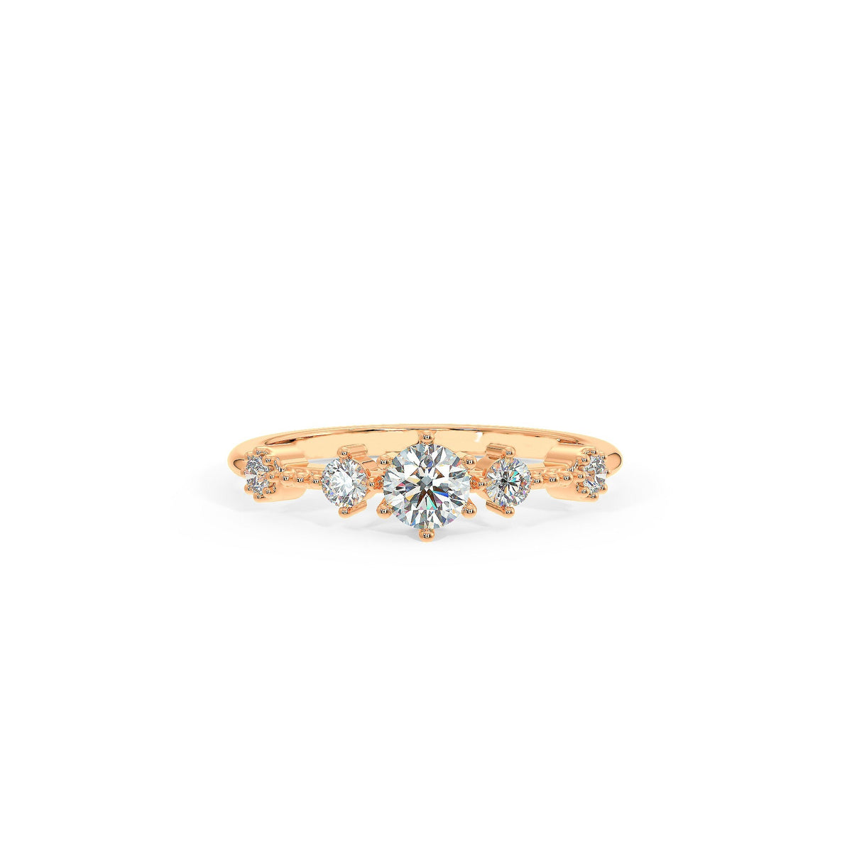 Diamond Engagement Ring, Solitaire Ring For Women, 14k Gold Ring, Natural Diamond Gold Ring, Dainty Wedding Ring in White And Rose Gold