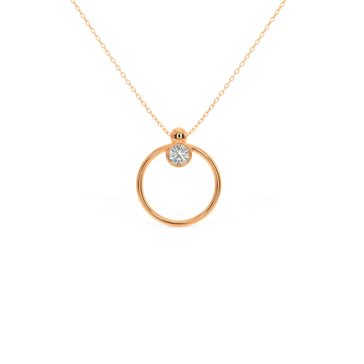 Diamond Bezel Circle Necklace