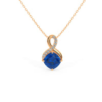 Diamond Necklace, Blue Sapphire  Necklace, Rose Gold Necklace, Charm Necklace, Necklace for Women, Dainty Necklace, Diamond Pendant