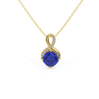 Diamond Necklace, Blue Sapphire  Necklace, Rose Gold Necklace, Charm Necklace, Necklace for Women, Dainty Necklace, Diamond Pendant
