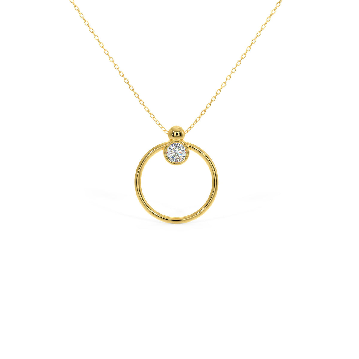 Diamond Bezel Circle Necklace