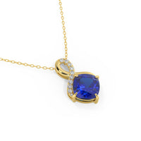 Diamond Necklace, Blue Sapphire  Necklace, Rose Gold Necklace, Charm Necklace, Necklace for Women, Dainty Necklace, Diamond Pendant