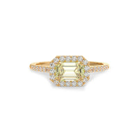 Emerald-Cut Peridot Engagement Ring