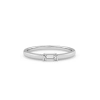 Single Baguette Diamond Wedding Band