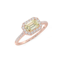 Emerald-Cut Peridot Engagement Ring