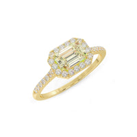 Emerald-Cut Peridot Engagement Ring