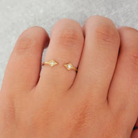 Dual Diamond Stackable Ring
