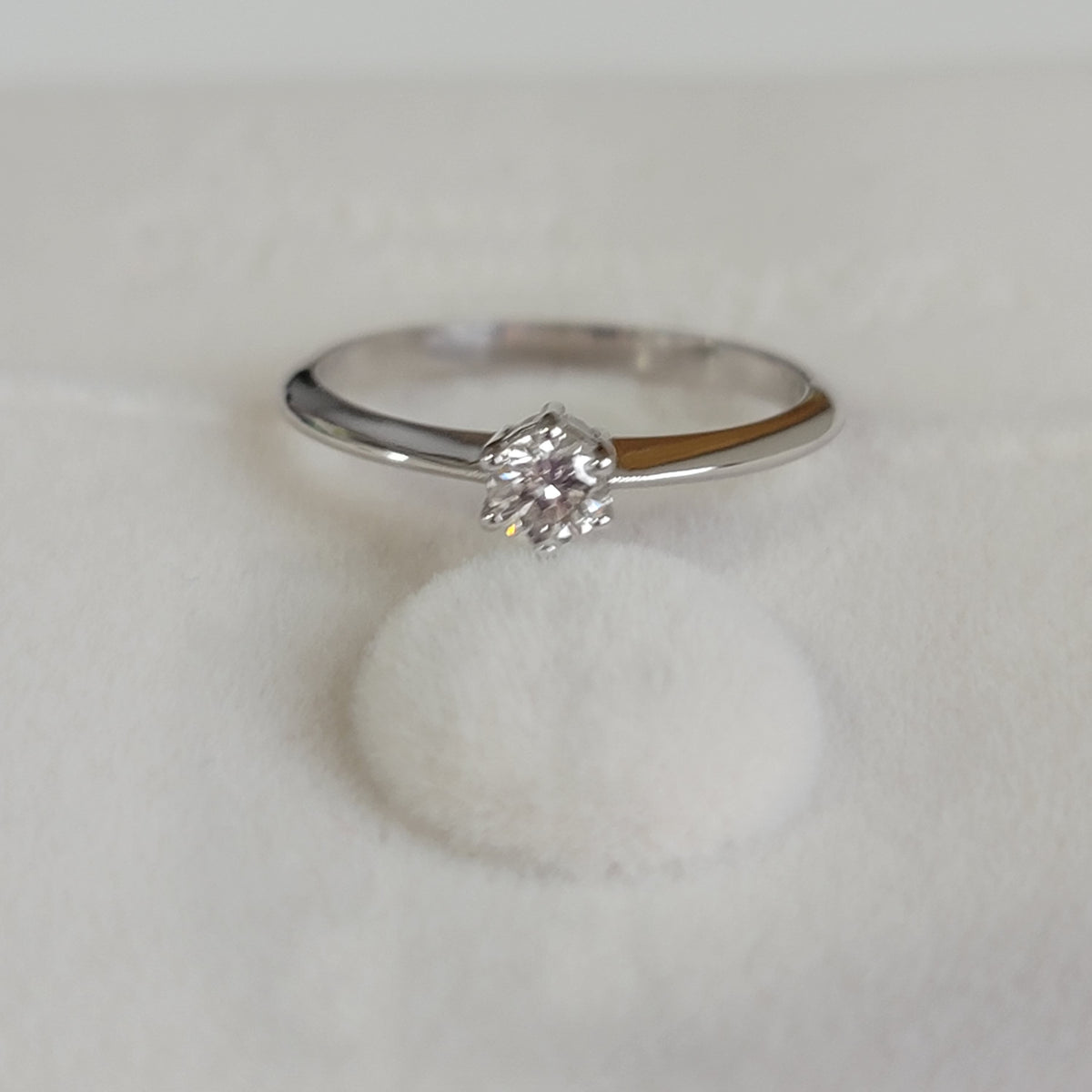 Dainty Diamond Solitaire Engagement Ring