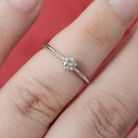 Dainty Diamond Solitaire Engagement Ring