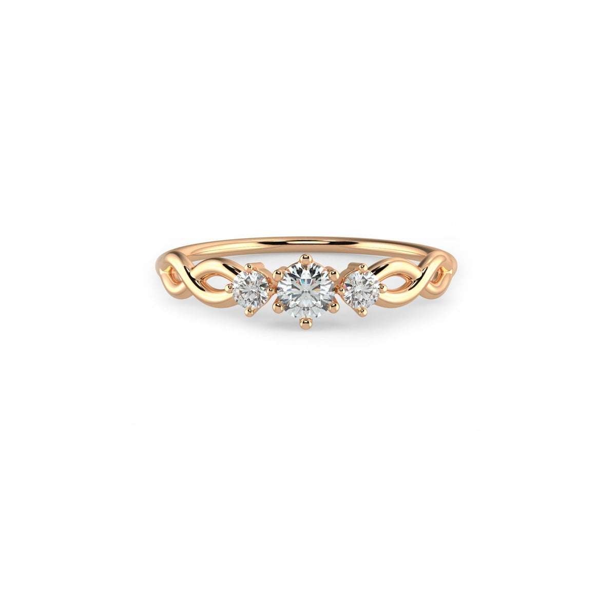 Infinity Engagement Ring, Diamond Engagement Ring, 14k Solid Gold Ring, Diamond Infinity Ring, Proposal Ring, Three Stones Engagement Ring