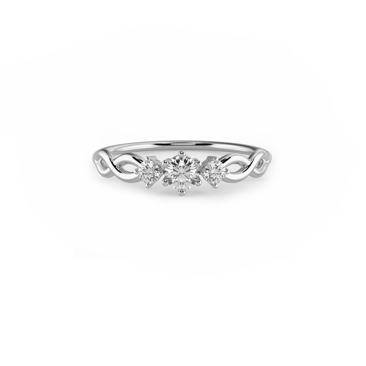 Infinity Engagement Ring, Diamond Engagement Ring, 14k Solid Gold Ring, Diamond Infinity Ring, Proposal Ring, Three Stones Engagement Ring