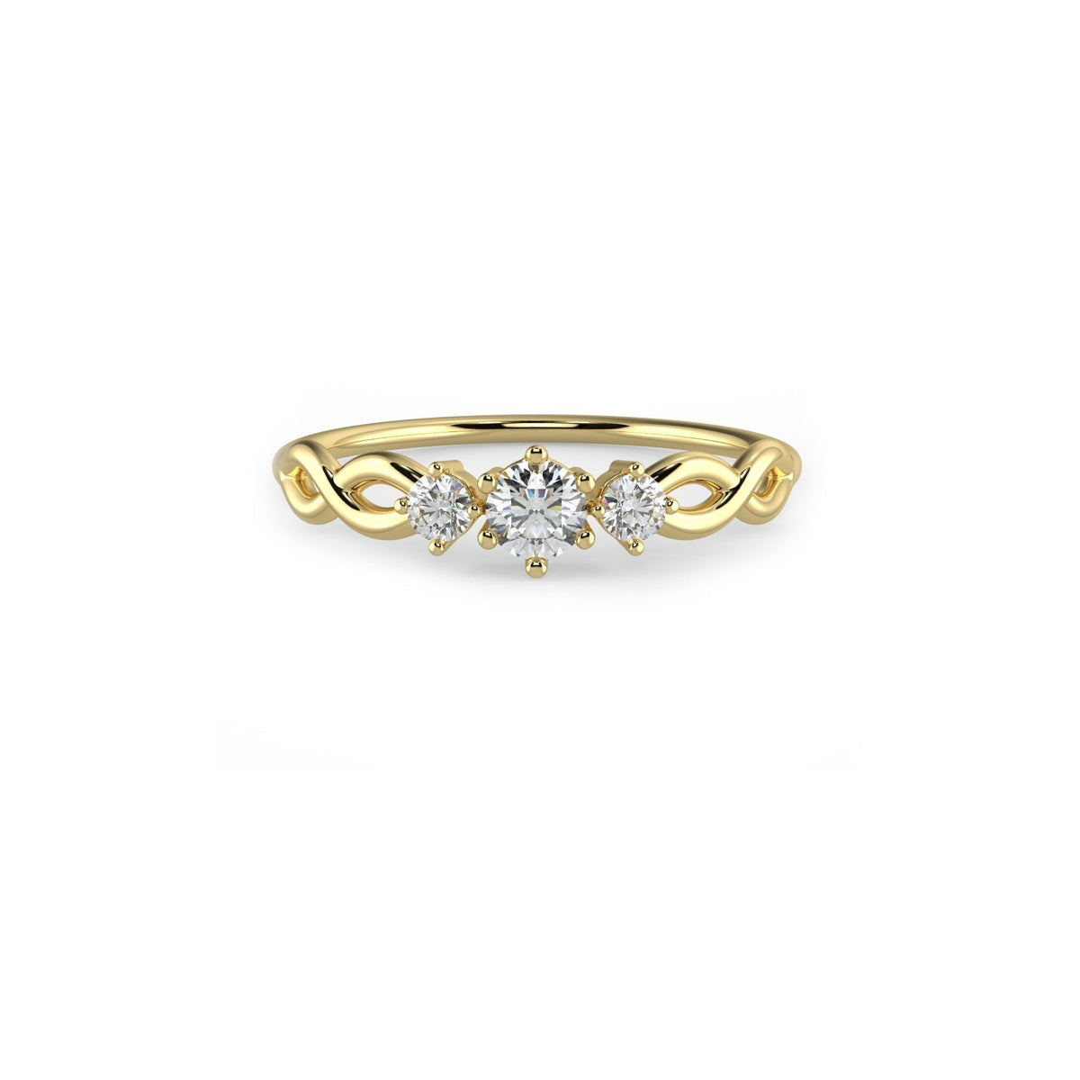 Infinity Engagement Ring, Diamond Engagement Ring, 14k Solid Gold Ring, Diamond Infinity Ring, Proposal Ring, Three Stones Engagement Ring