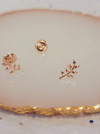 14k Gold Leaf Branch Earrings