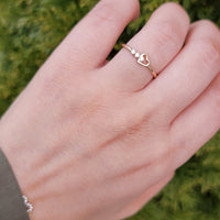 14k Gold Three Diamond Heart Ring
