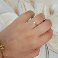 Diamond Ring, Floral Ring, Gold Ring For Women, Dainty Ring, 14k Gold Ring, Diamond Ring For Women, Stacking Ring, Minimalist Ring, Twisted