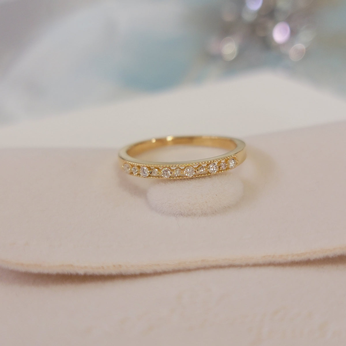 Diamond Wedding Band, 14K Gold Ring, Genuine Diamond Ring, Matching Band for Engagement Ring, Anniversary Ring, Gift for Her