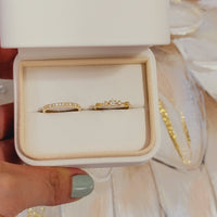 Petite Diamond Engagement Ring and Wedding Band