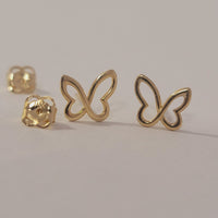 14k Gold Infinity Butterfly Stud Earrings