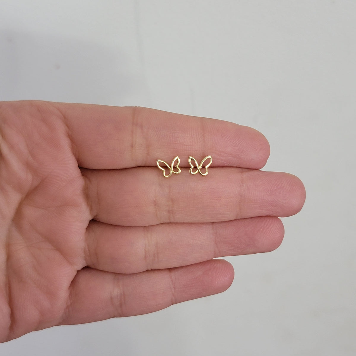 14k Gold Infinity Butterfly Stud Earrings