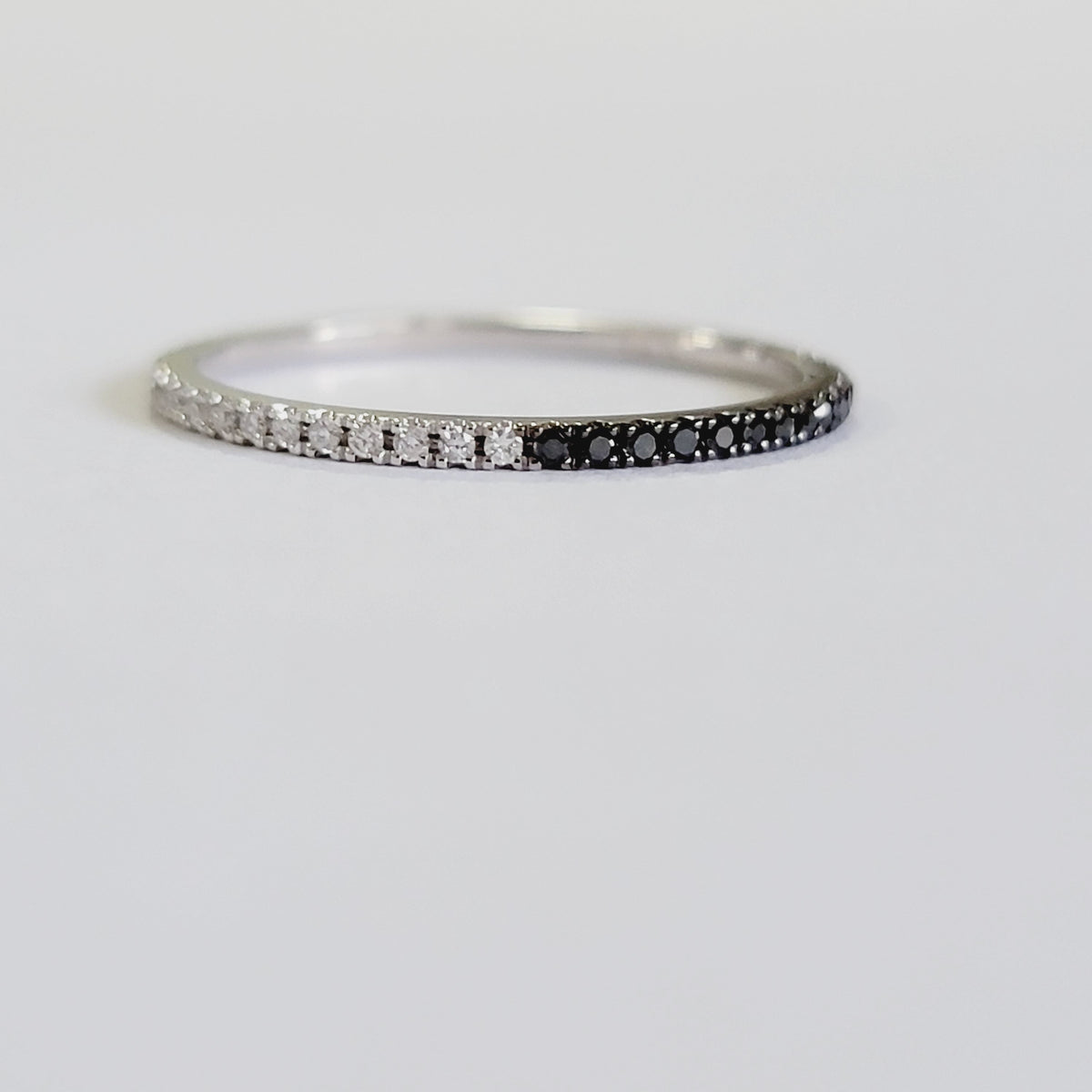 Black and White Diamond Infinity  Wedding Ring