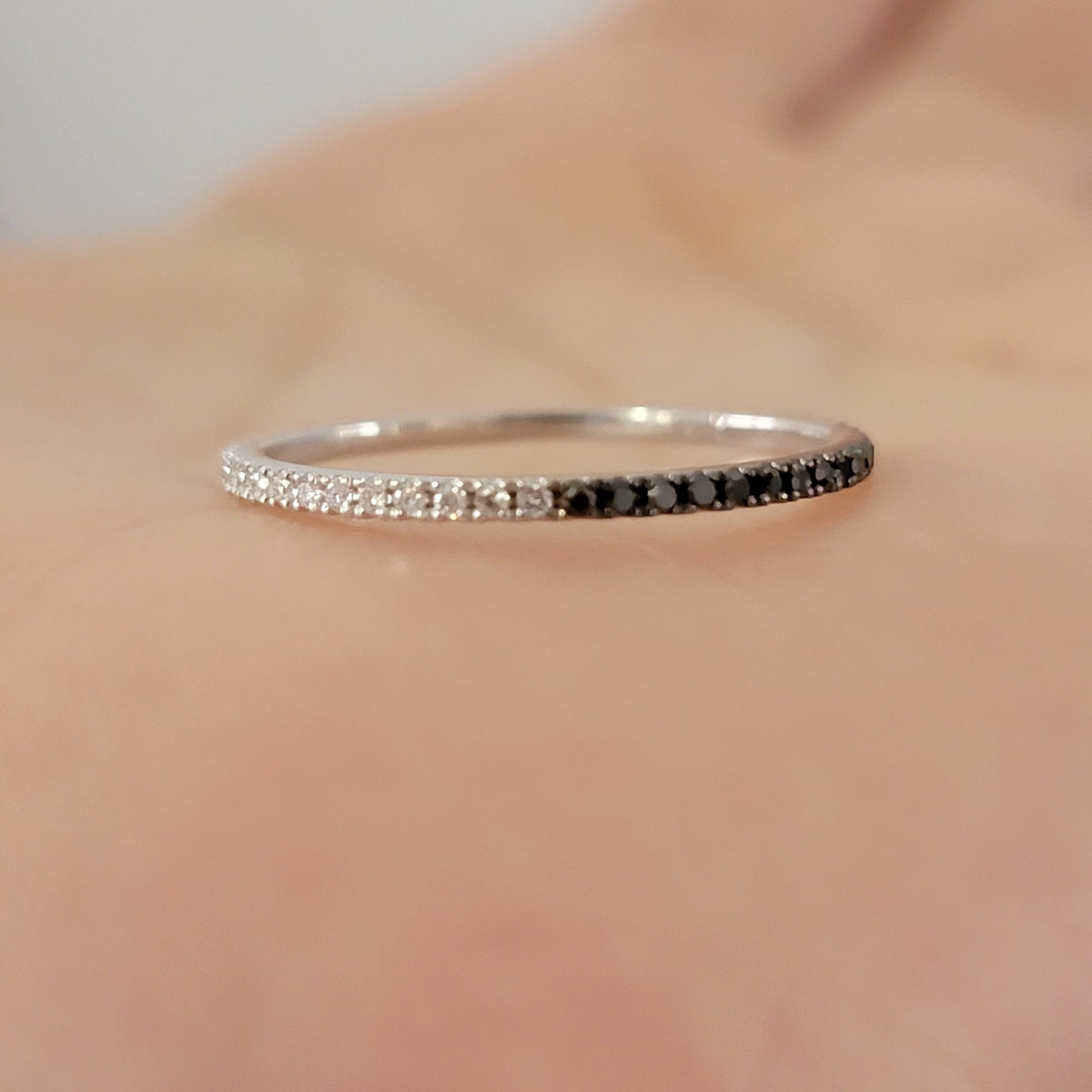Black and White Diamond Infinity Wedding Ring