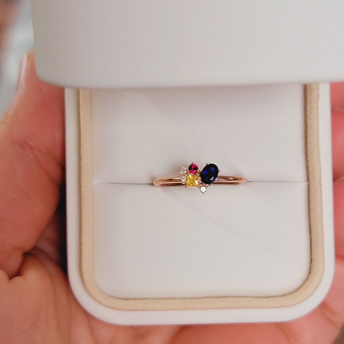 Customized Birthstone Cluster Ring