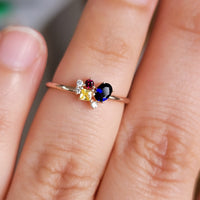 Customized Birthstone Cluster Ring
