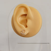 14k Rose Gold Diamond Heart Earrings