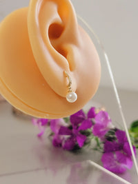 Minimalist Diamond Pearl Earrings