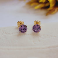 14k Solid Gold Birthstone Stud Earrings, 0.92Ct Gemstone earrings