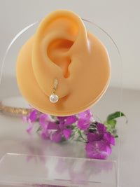 Minimalist Diamond Pearl Earrings