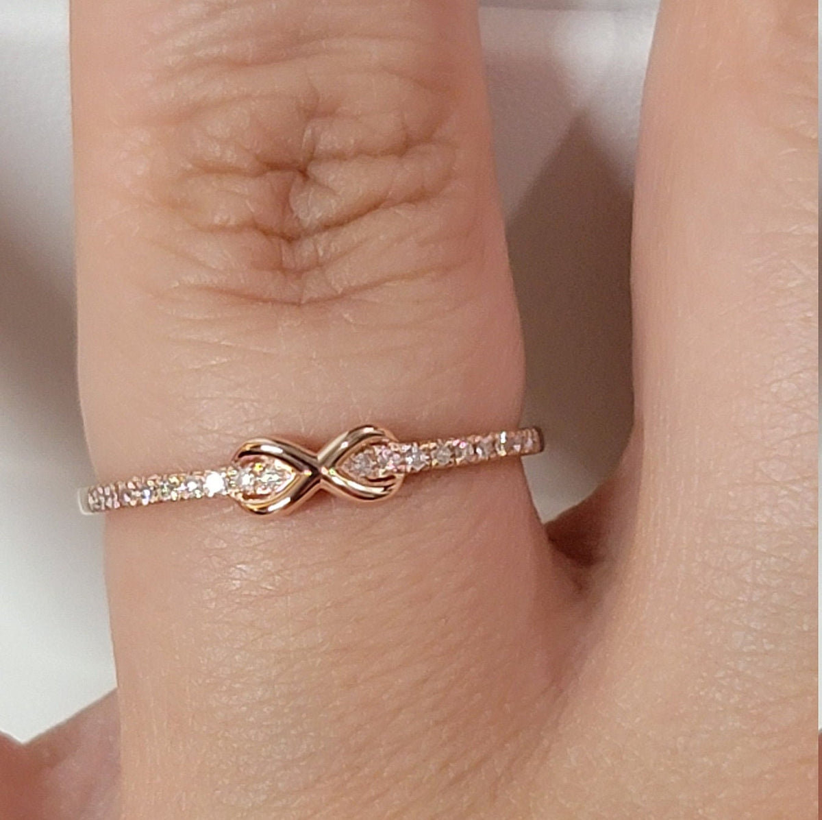 Infinity Style Diamond Ring in 14k Solid Gold
