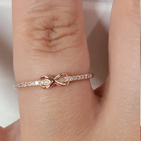 Infinity Style Diamond Ring in 14k Solid Gold