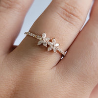 Marquise Diamond  Ring in 14k Solid Gold