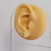 Diamond Cat Stud Earrings in 14k/18k Solid Gold