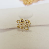 Diamond Cat Stud Earrings in 14k/18k Solid Gold