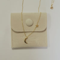 14k Gold Moon Star Necklace