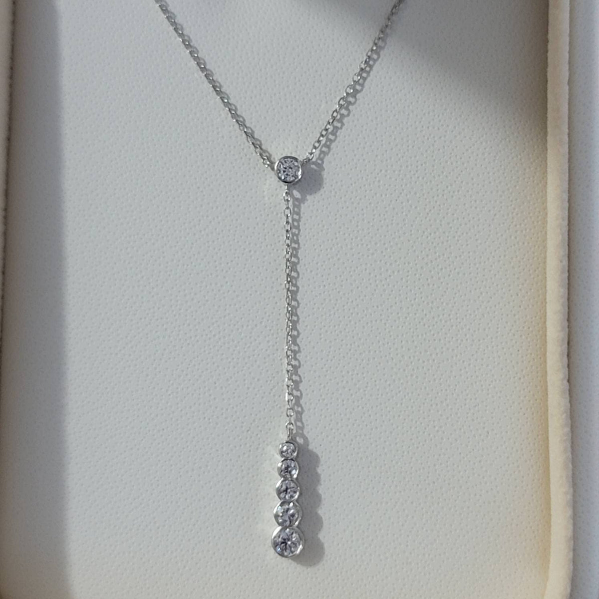 Diamond Necklace, 14k Gold Necklace, Diamond Necklace, Lariat Necklace, White Gold Necklace, Bridal Necklace, Dainty Necklace, Drop Necklace