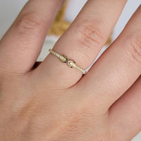 Infinity Style Diamond Ring in 14k Solid Gold