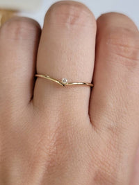 V Diamond Ring in 14k Gold, Curved Diamond Ring, Chevron Ring, Midi V Diamond Ring, Dainty Diamond Band, Stacking Ring, Matching Band