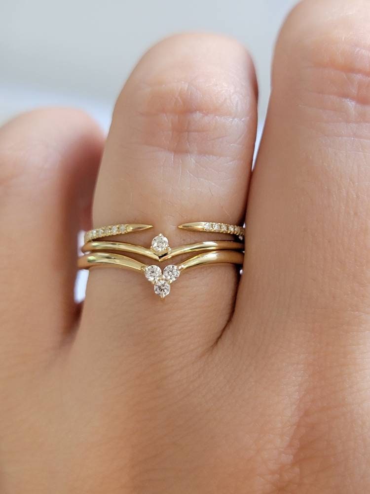 Chevron shop diamond band