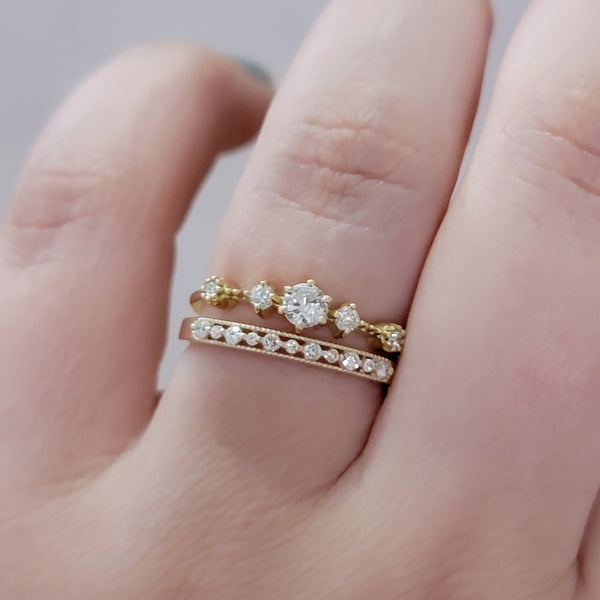 Diamond Engagement Ring, Solitaire Ring For Women, 14k Gold Ring, Natural Diamond Gold Ring, Dainty Wedding Ring in White And Rose Gold