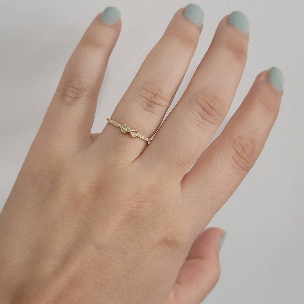 Infinity Style Diamond Ring in 14k Solid Gold