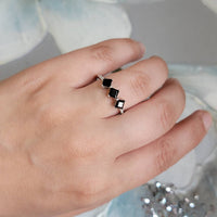 Black Onyx & Diamond Engagement Ring